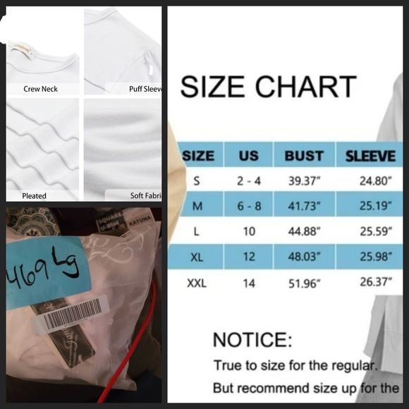 Fantaslook - Large White Long Sleeve Women's Top - Picture 9 of 9